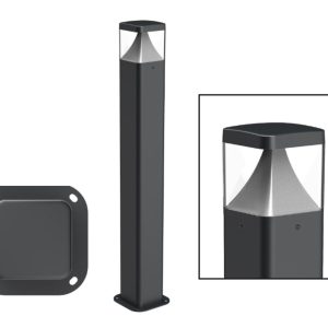 12W Square Everest IP65 Bollard