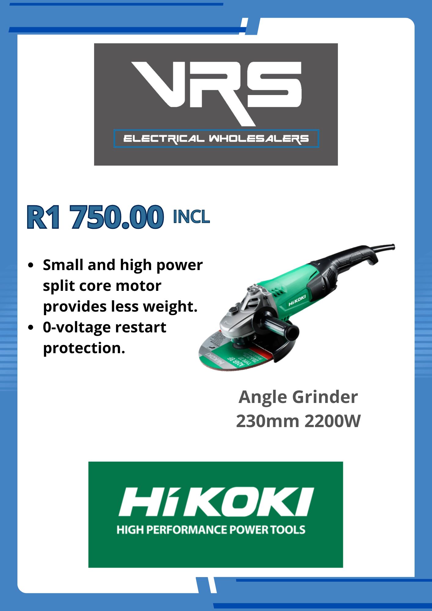 HIKOKI-Angle grinder 230mm 2200W